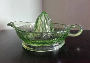 Vintage Green Depression Glass Juicer Reamer